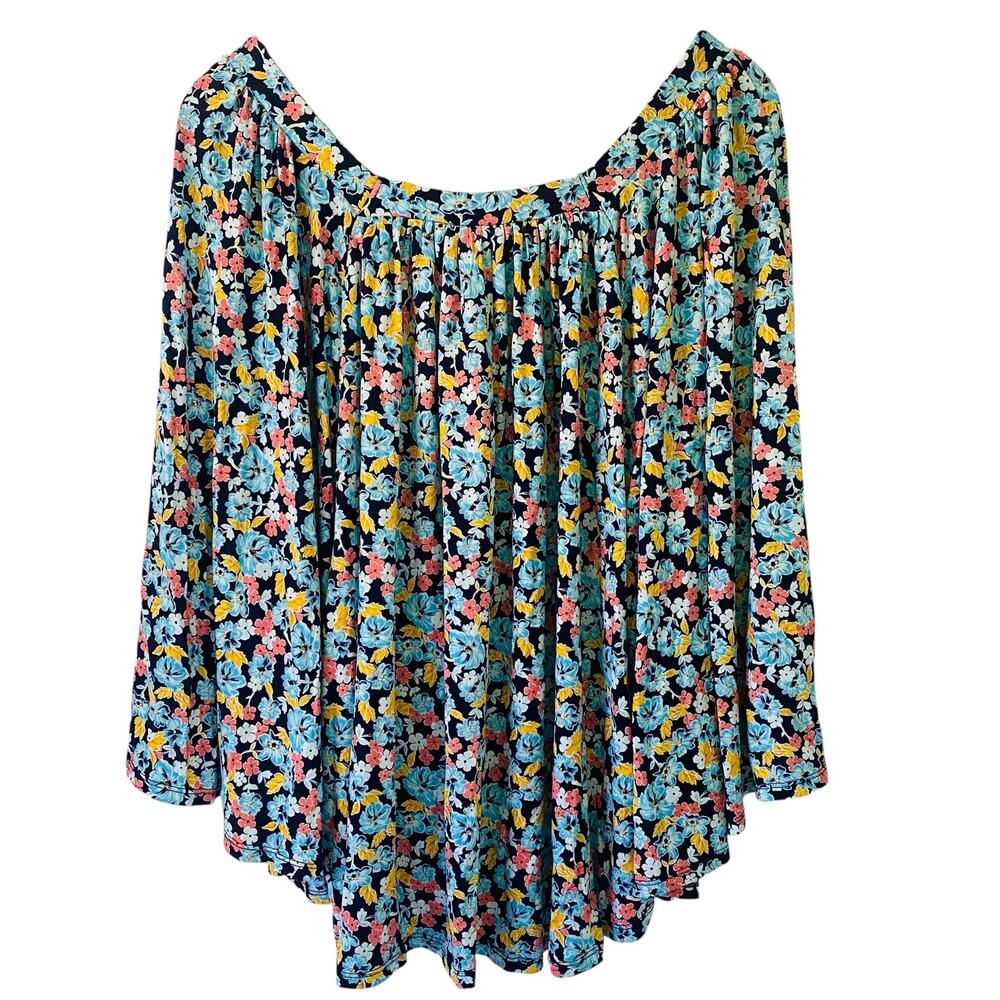 Lane Bryant Top Women's Lane Bryant Size 14/16 Floral Print Flowy Boho Dolman - Picture 2 of 12